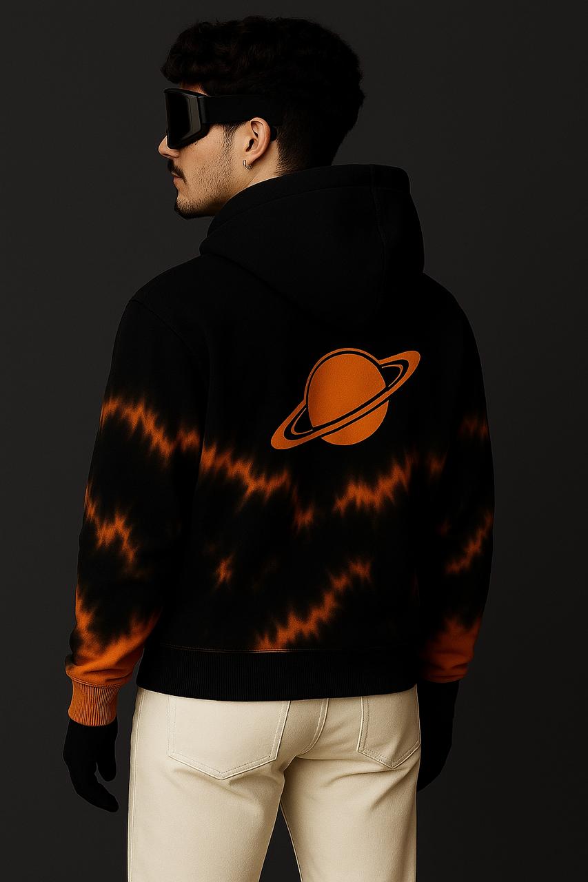 Planet Glow Premium Hoodie – Cosmic Black & Orange Edition