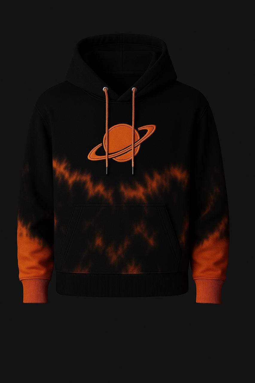 Planet Glow Premium Hoodie – Cosmic Black & Orange Edition